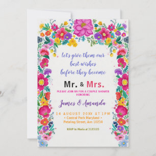 Invitación Floral española mexicana Sr. y Sra. Cactus Floral