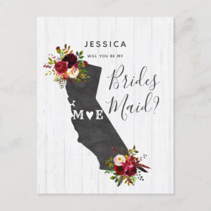 Invitación Floral Estatal de California será mi dama de honor