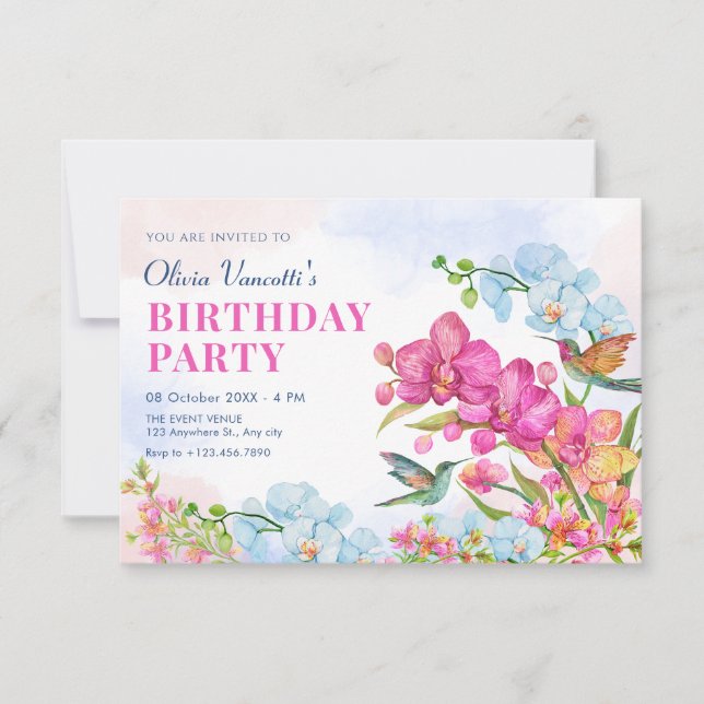 Invitación Floral estética (Anverso)