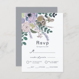 Invitación Floral Eucalyptus Lavender Boho Boda