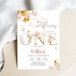 Invitación Floral Fairy First Birthday Invitation