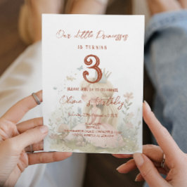 Invitación Floral Fairy Tale Princesses Niños Fiesta de cumpl