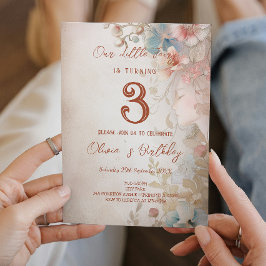 Invitación Floral Fairy Tale Tema Niños Fiesta de cumpleaños