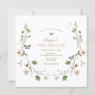 Invitación Floral Fairytale Garden Cumpleaños