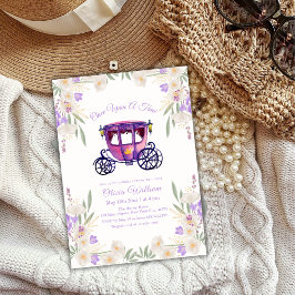 Invitación Floral Fairytale Princess Carriage Baby Shower