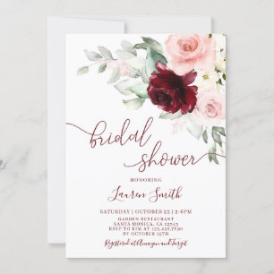 Invitación Floral Fall Burgundy ruidoso Bridal Shower