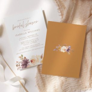 Invitación Floral Fall Foliage Watercolor Floral Bridal Showe