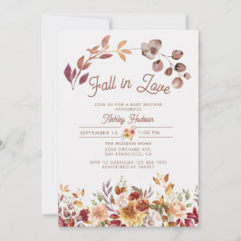 Invitación Floral Fall in Love Baby Shower