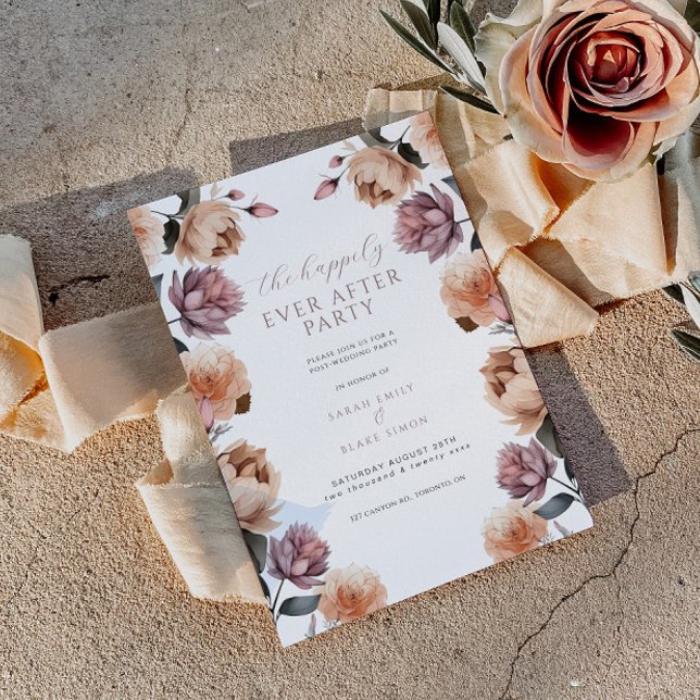 Invitación Floral feliz siempre después de la boda Fiesta de  (Subido por el creador)