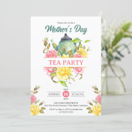 Invitación Floral Fiesta de té del Día de la Madre