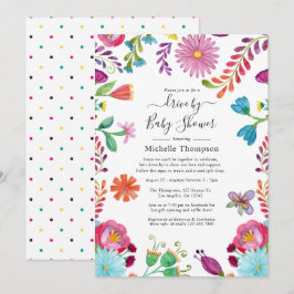 Invitación Floral Fiesta Drive By Boda o Baby Shower