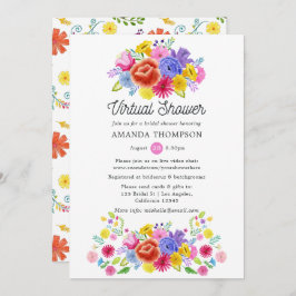 Invitación Floral Fiesta Mexicana Ducha virtual de novias