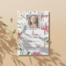 Invitación Floral First Holy Communition Photo