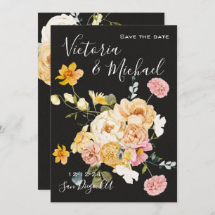 Invitación Floral floral de jardín floreciente y Moody Salven