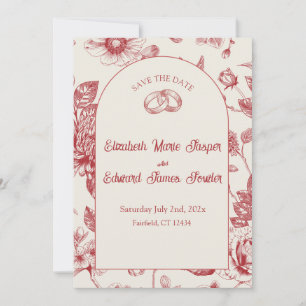 Invitación Floral floral de toallas florales rojas rica salva