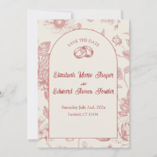 Invitación Floral floral de toallas florales rojas rica salva