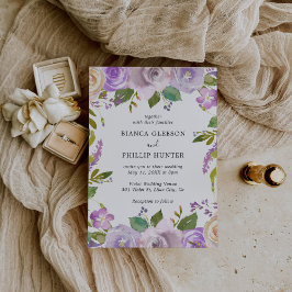 Invitación Floral Floral Elegante Boda de acuarela Lilac