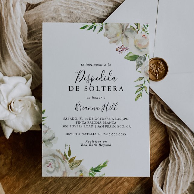 Invitación Floral floral española de invierno blanco ducha de (Subido por el creador)