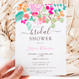 Invitación Floral floral floral brillante ducha de novia