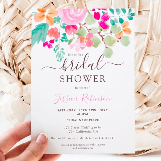 Invitación Floral floral floral brillante ducha de novia (Subido por el creador)