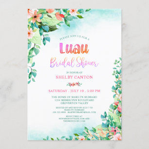 Invitación Floral Floral Luau Bridal Shower
