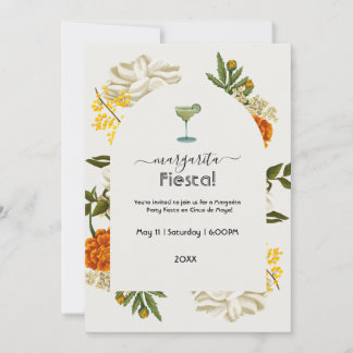 Invitación Floral Floral Mexicana Margarita Fiesta