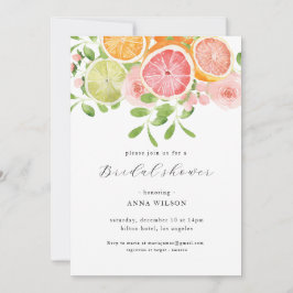 Invitación Floral Floral Pink Green Bridal Shower