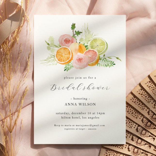 Invitación Floral Floral Pink Green Bridal Shower (Subido por el creador)