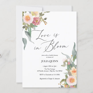 Invitación Floral Floral Pink Green Bridal Shower