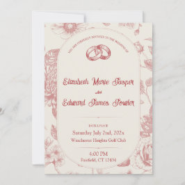 Invitación Floral floral rica roja francesa