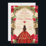 Invitación Floral floral roja brillante española de madera ru<br><div class="desc">Invitación Quiñceanera Invitación Mis Quince 15 Anos,  Mariposa De Cumpleaños 16.</div>