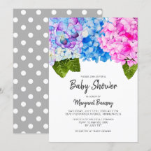Floral Floral rosa azul Baby Shower
