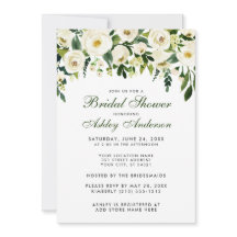 Floral Floral Verde Blanco Brillante Ducha GS