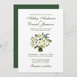Invitación Floral Floral Verde Boda Bouquet GB