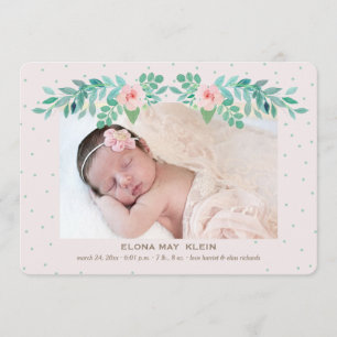Invitación floral floreciente del nacimiento de la