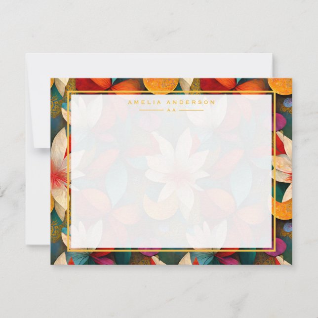 Invitación Floral Frame Note Card (Anverso)