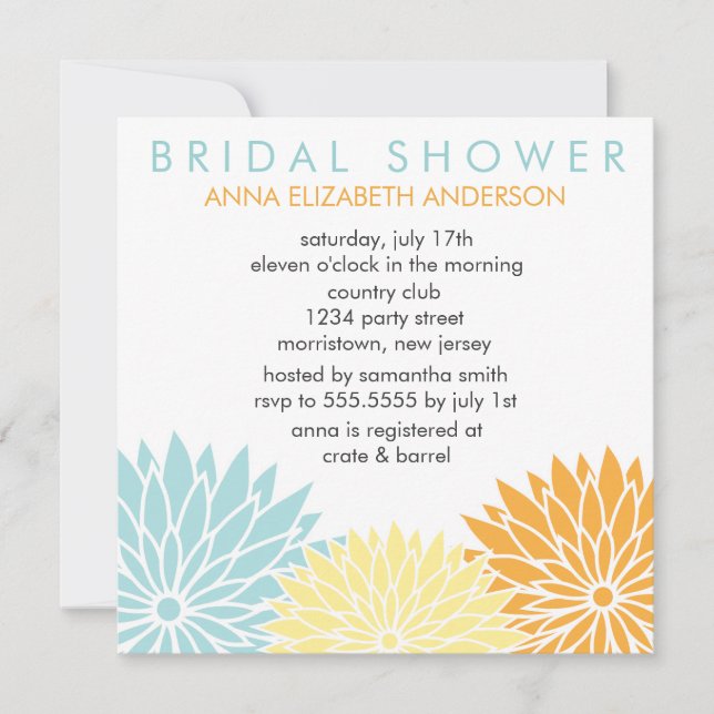 Invitación Floral fresca (Anverso)