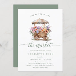 Invitación Floral Fresh fuera de la ducha de novia del mercad