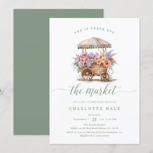 Invitación Floral Fresh fuera de la ducha de novia del mercad