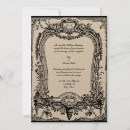 Invitación Floral, fruta, pájaro Barroco Boda de marco rococó