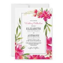 Floral Fuchsia | Verde | Boda de franjas negras