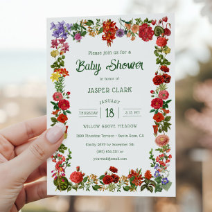 Invitación Floral Garden Baby Shower de amor para el abuelo