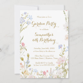 Invitación Floral Garden Birthday Invitation Spring