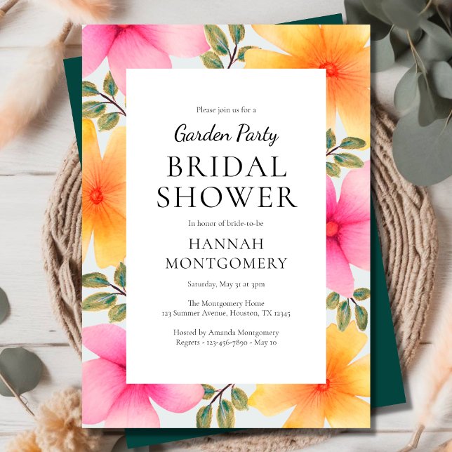 Invitación Floral Garden Fiesta Bridal Shower (Subido por el creador)