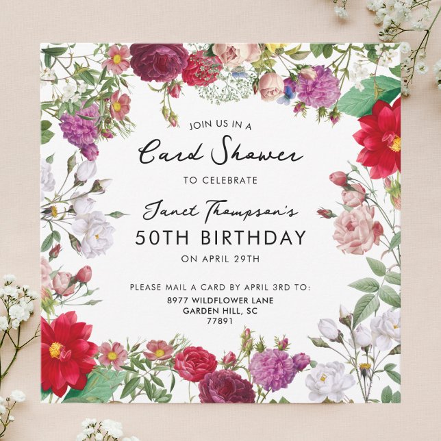 Invitación Floral Garden Shower por correo Cumpleaños (Subido por el creador)