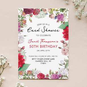 Invitación Floral Garden Shower por correo Cumpleaños