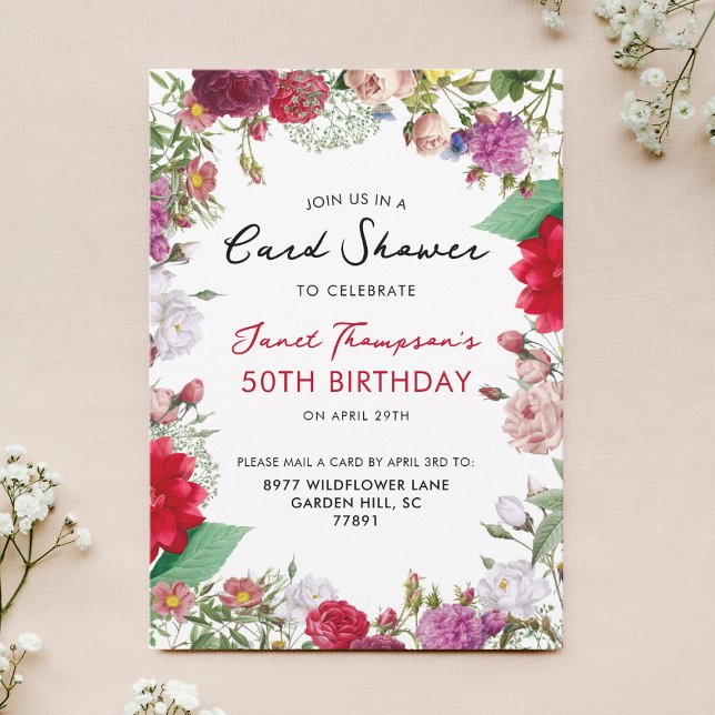 Invitación Floral Garden Shower por correo Cumpleaños (Subido por el creador)