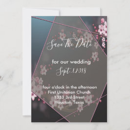 Invitación Floral geométrica de cerezo Blossom guardar la fec