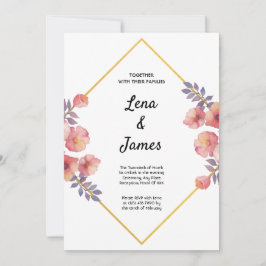 Invitación Floral geométrica moderna y elegante