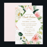 Invitación Floral Geométrica Rosa Rubor Gold Sweet Dieciséis<br><div class="desc">Dulce floral más moderno Dieciséis invitaciones en la Pequeña Tienda Bayleigh!</div>